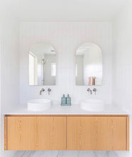 Load image into Gallery viewer, Arch recessed cabinet bathroom mirror, oak or white
