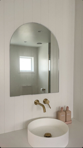 Arch mirror flush to wall