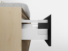 Load image into Gallery viewer, Wall hung vanity, made from Plywood, 1 drawer with an open shelf
